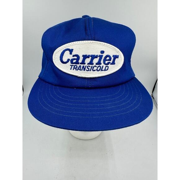 Vtg Carrier Transicold SnapBack Trucker Hat Swingster Foam Patch Blue White - Picture 2 of 6